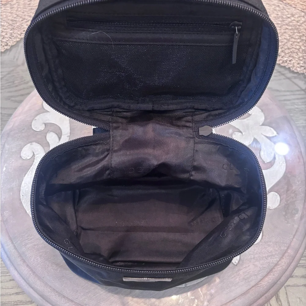 Authentic Gucci Black canvas Toiletry Case with Top Handle